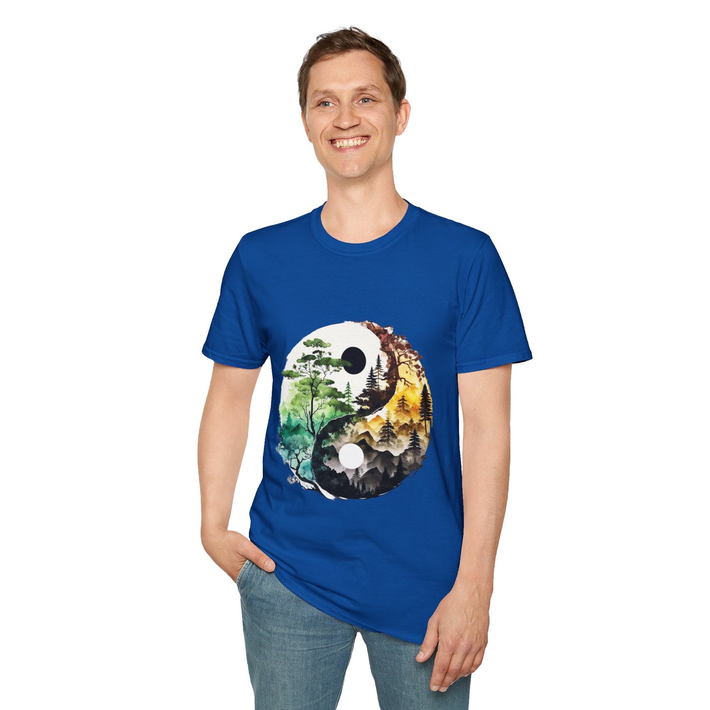Yin Yang Design 1 Unisex Softstyle T-Shirt