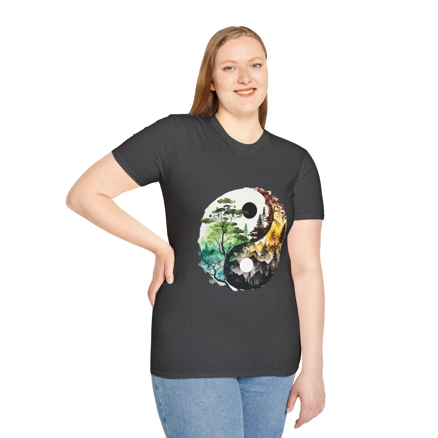 Yin Yang Design 1 Unisex Softstyle T-Shirt