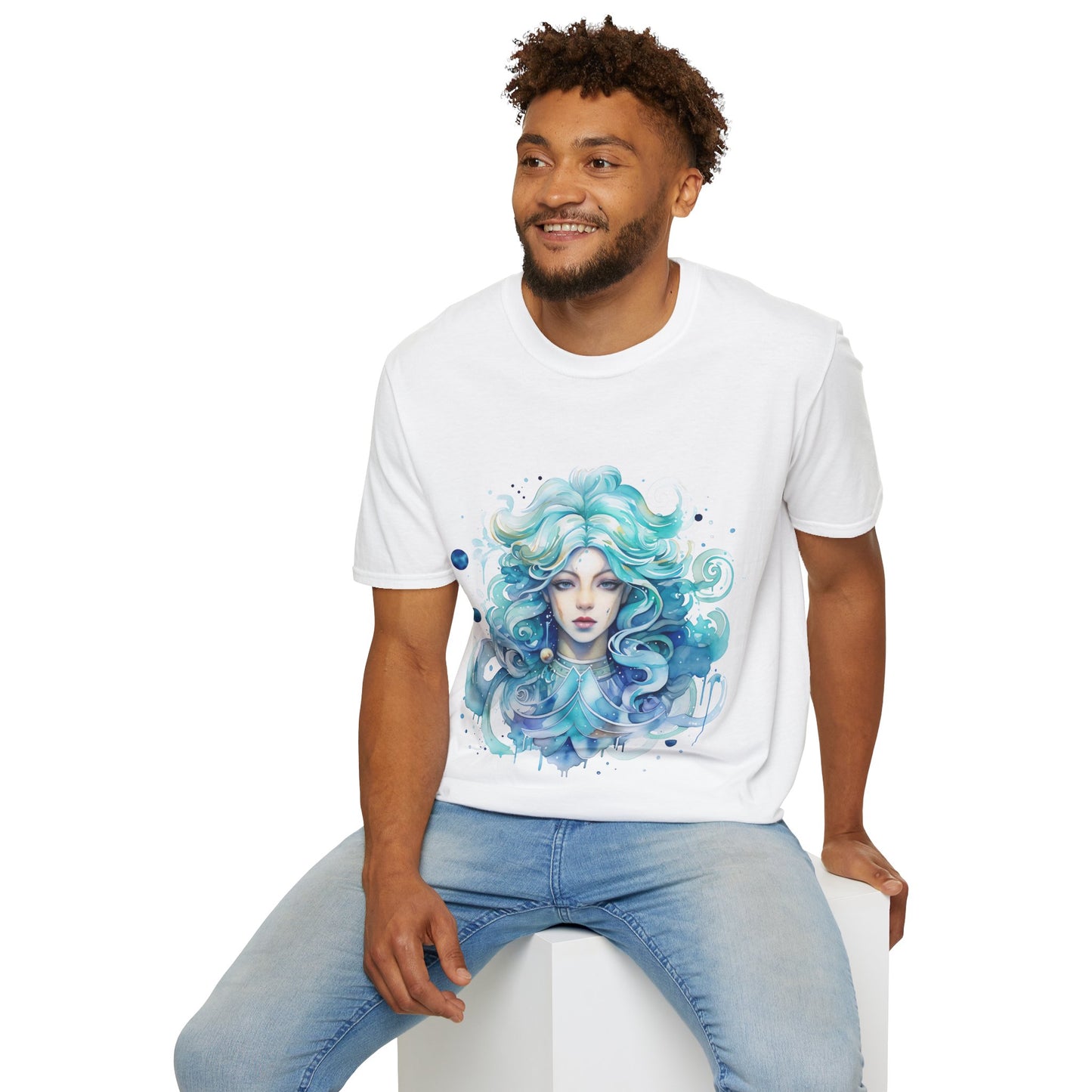 Aquarius Zodiac Sign Unisex Softstyle T-Shirt
