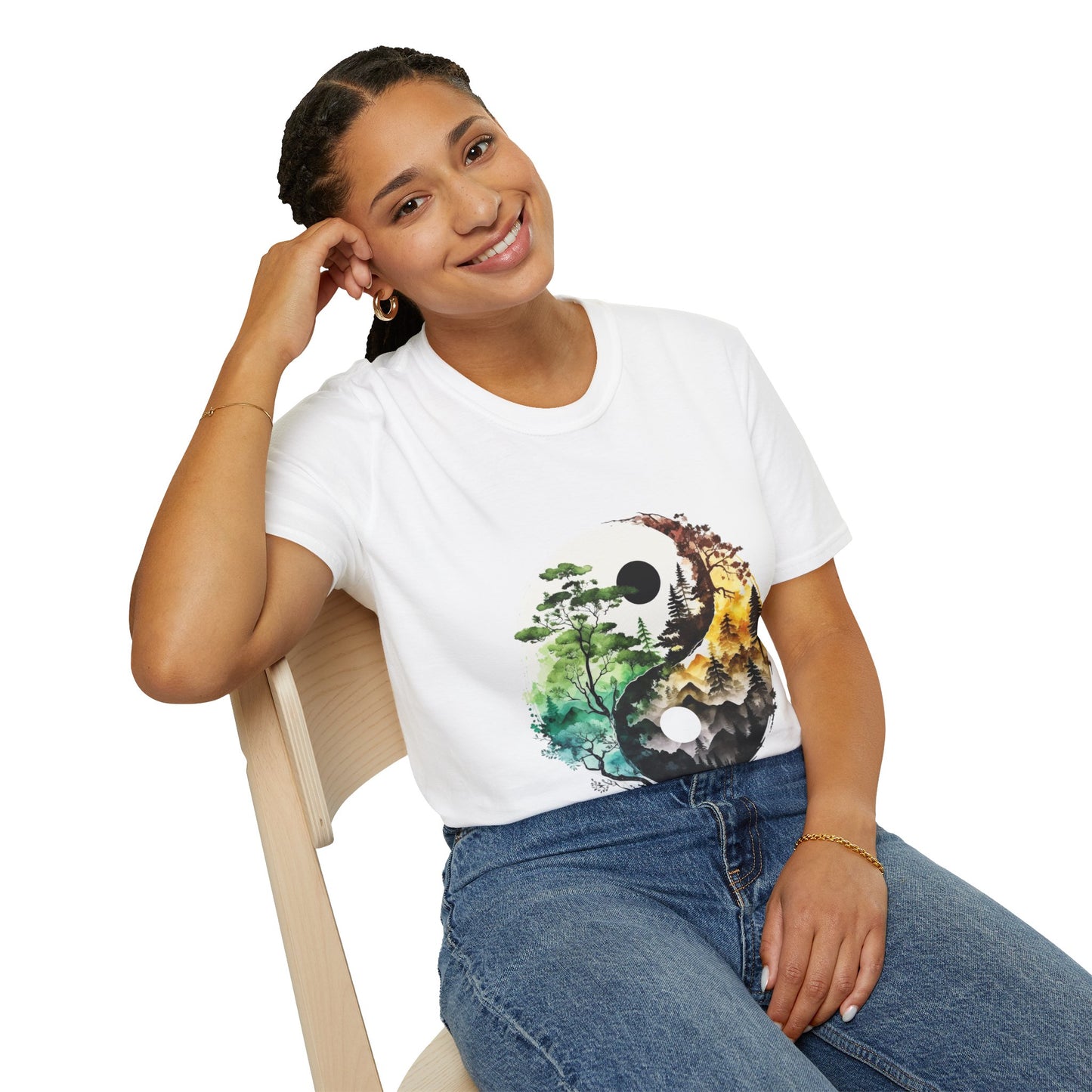 Yin Yang Design 1 Unisex Softstyle T-Shirt