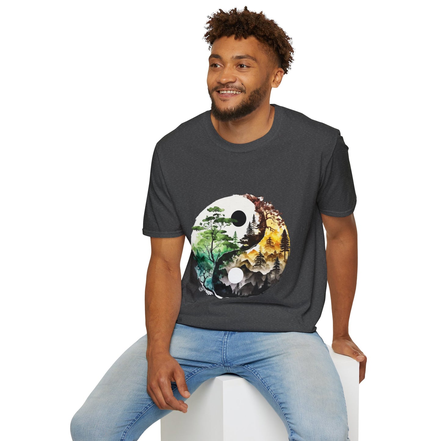 Yin Yang Design 1 Unisex Softstyle T-Shirt