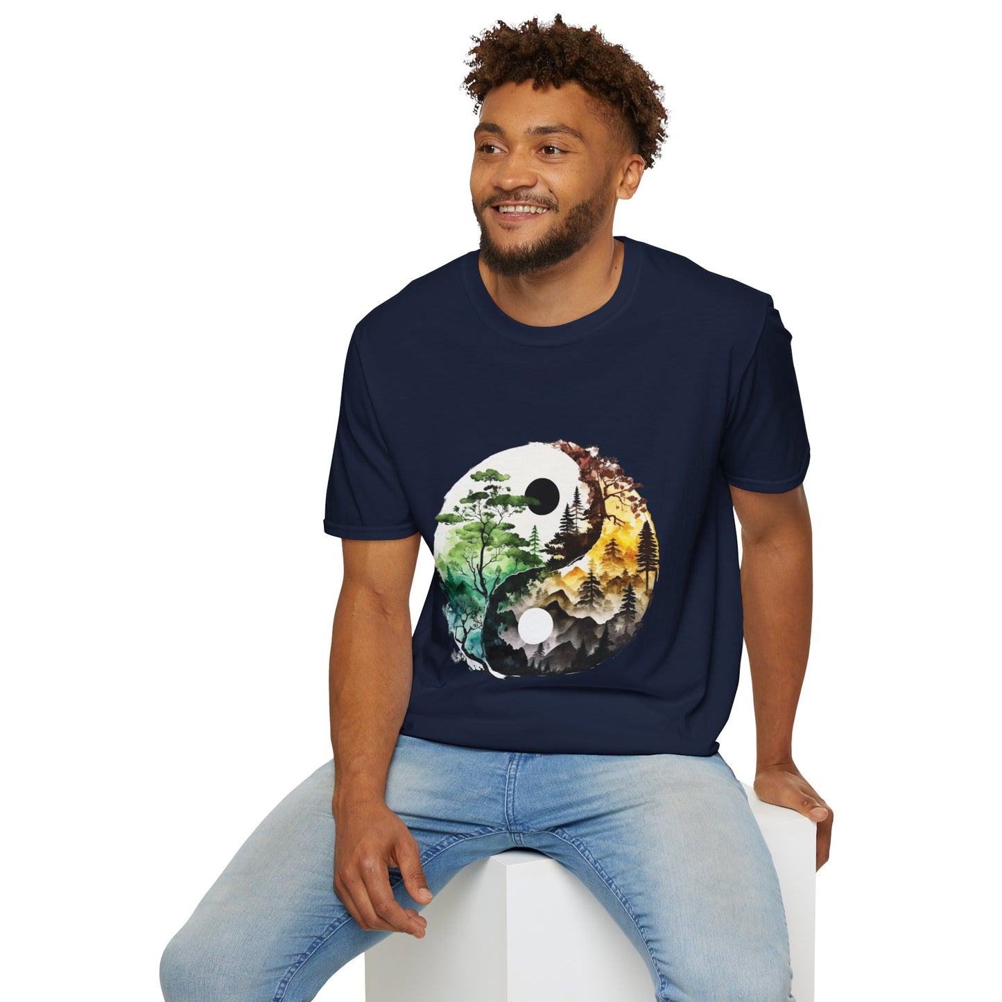Yin Yang Design 1 Unisex Softstyle T-Shirt
