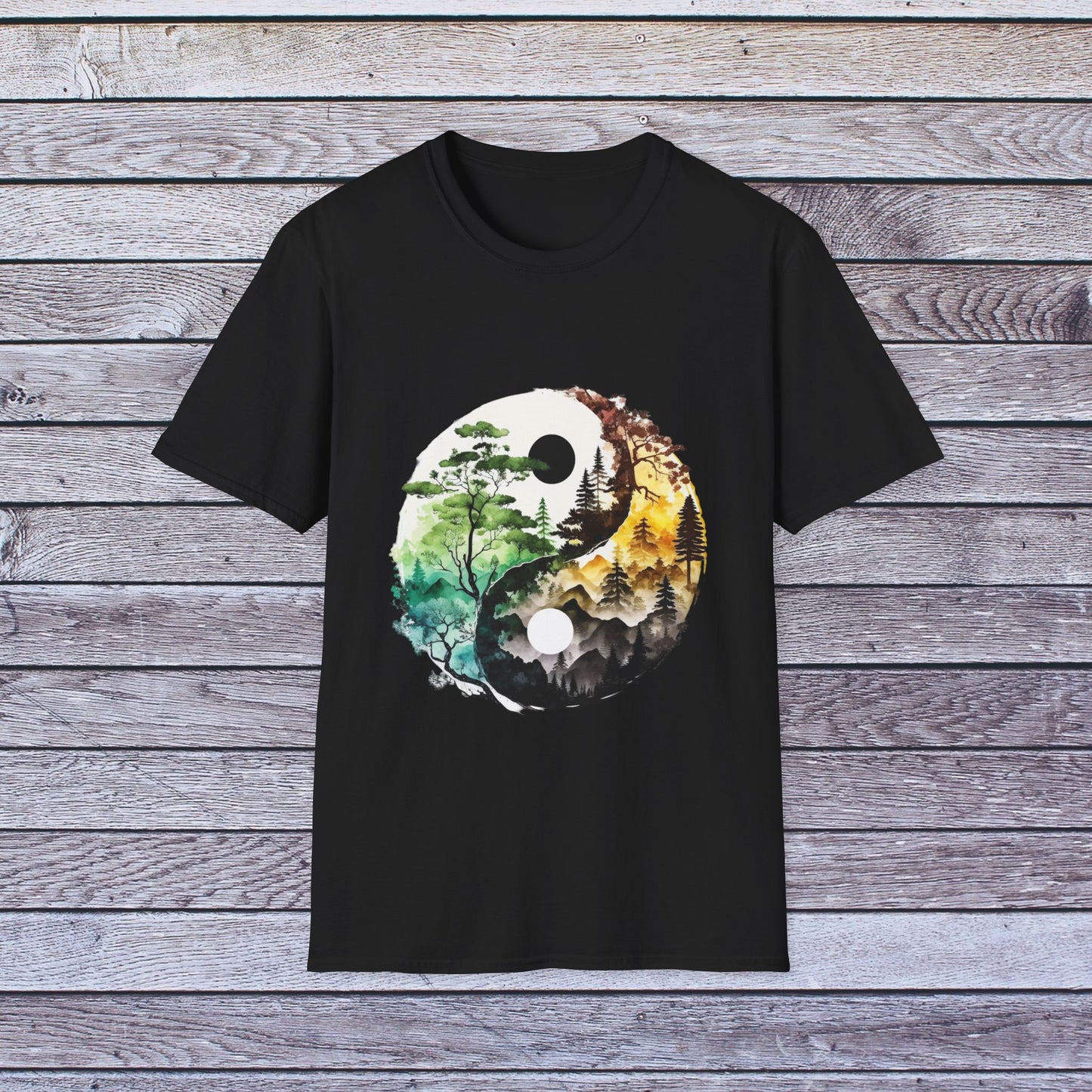 Yin Yang Design 1 Unisex Softstyle T-Shirt