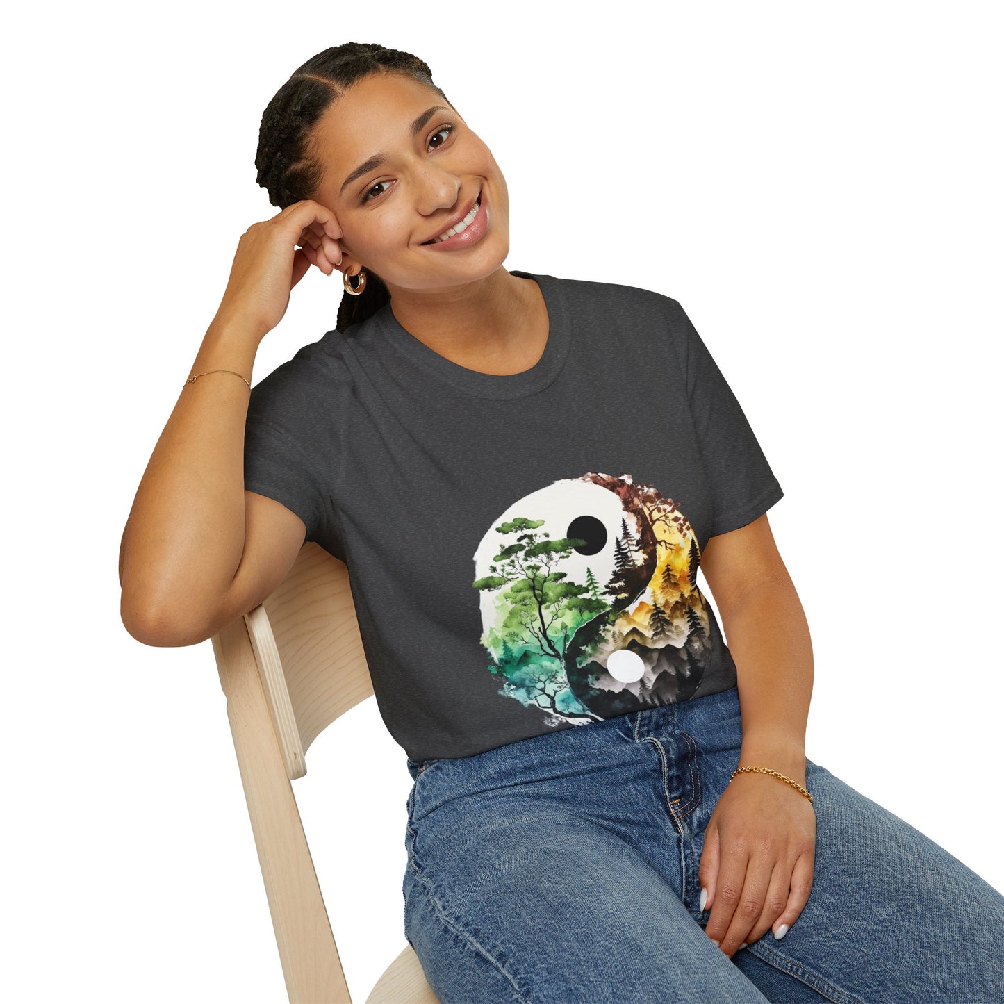 Yin Yang Design 1 Unisex Softstyle T-Shirt