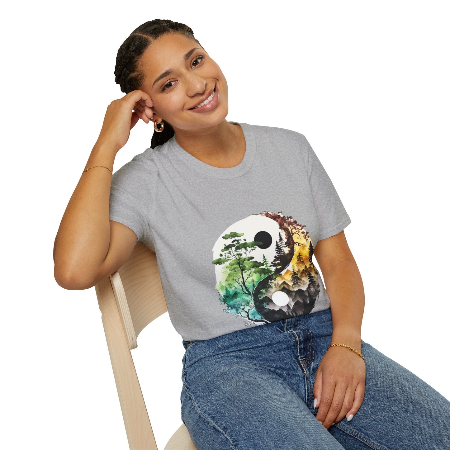 Yin Yang Design 1 Unisex Softstyle T-Shirt