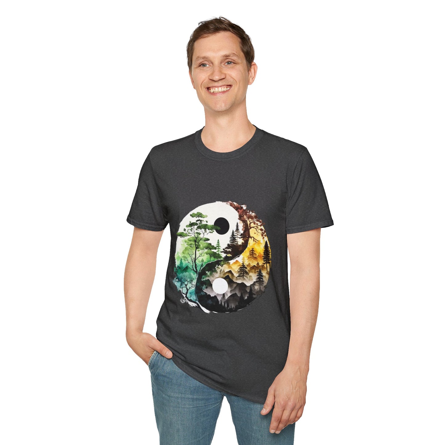 Yin Yang Design 1 Unisex Softstyle T-Shirt