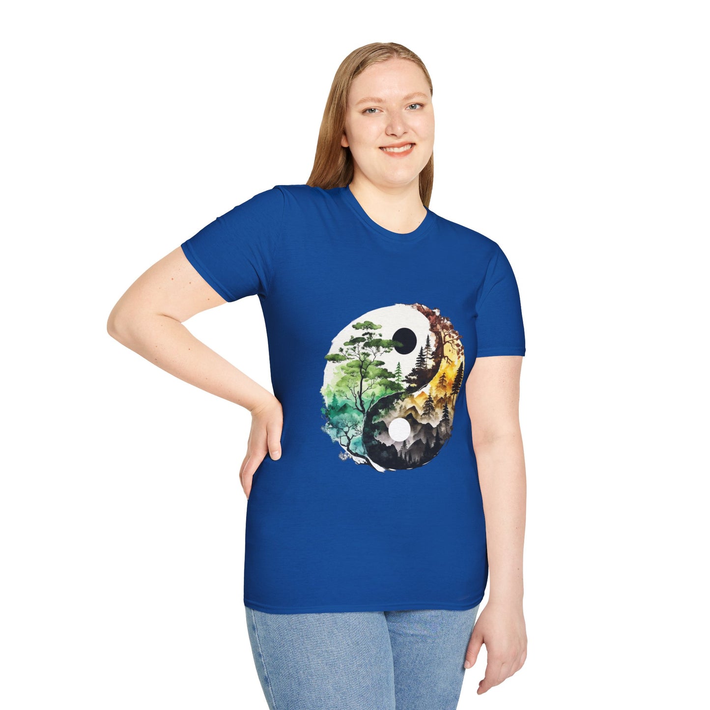 Yin Yang Design 1 Unisex Softstyle T-Shirt
