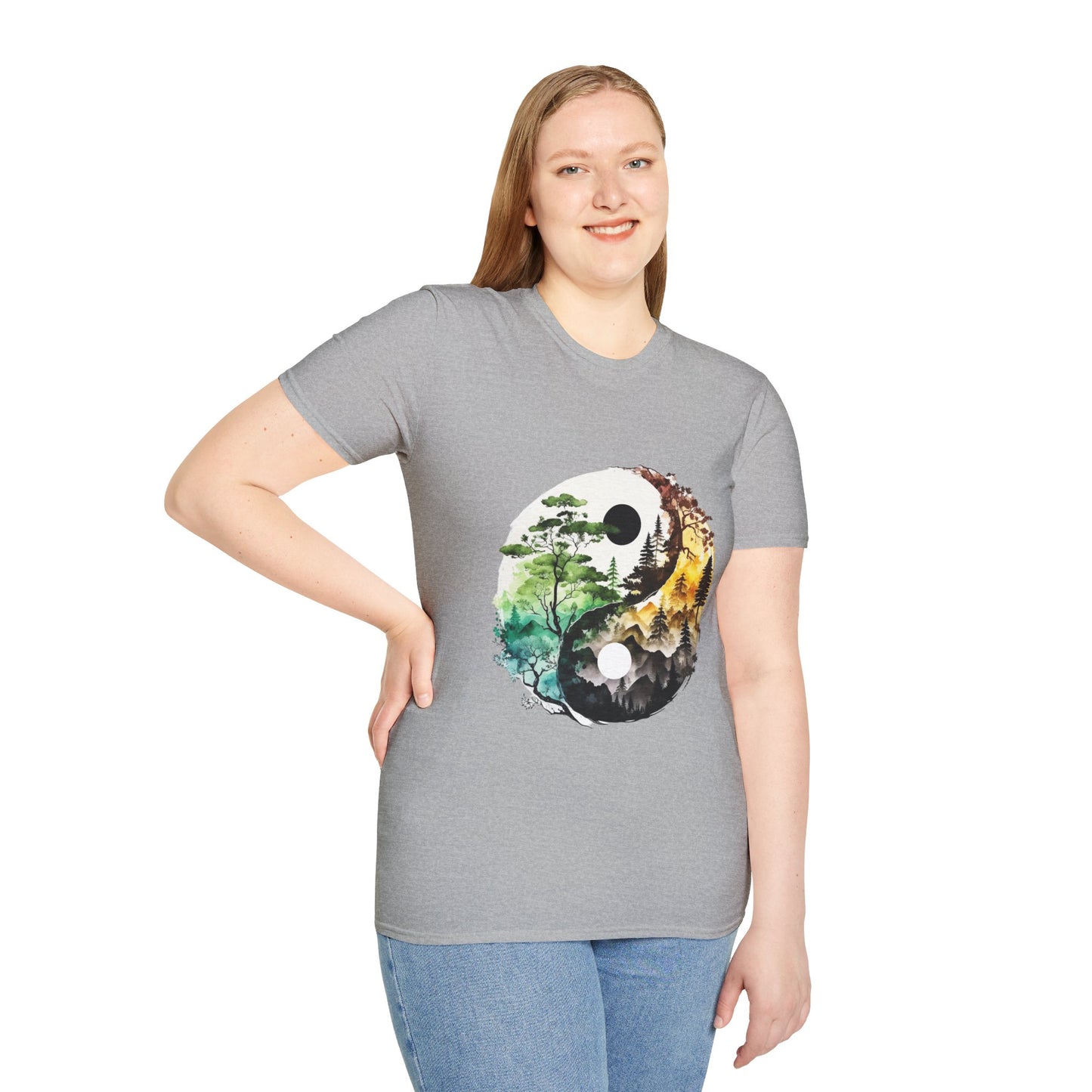 Yin Yang Design 1 Unisex Softstyle T-Shirt
