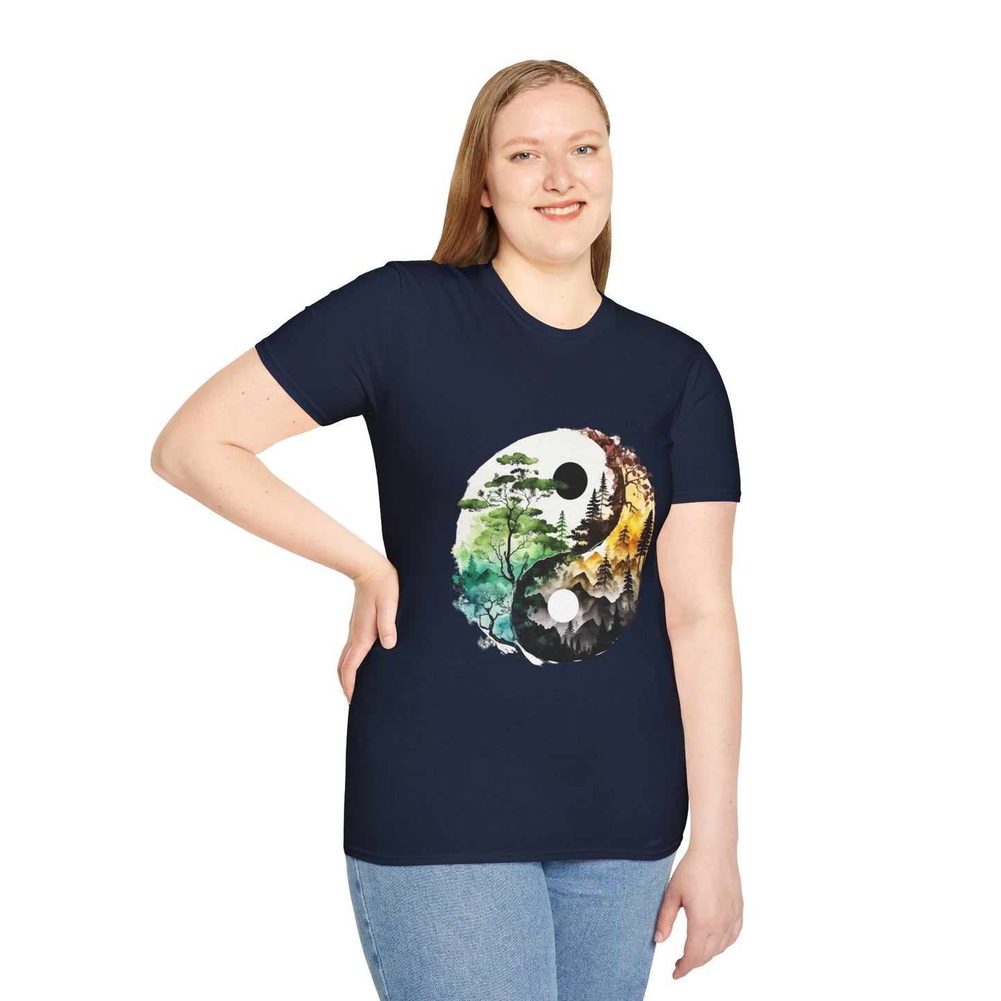 Yin Yang Design 1 Unisex Softstyle T-Shirt