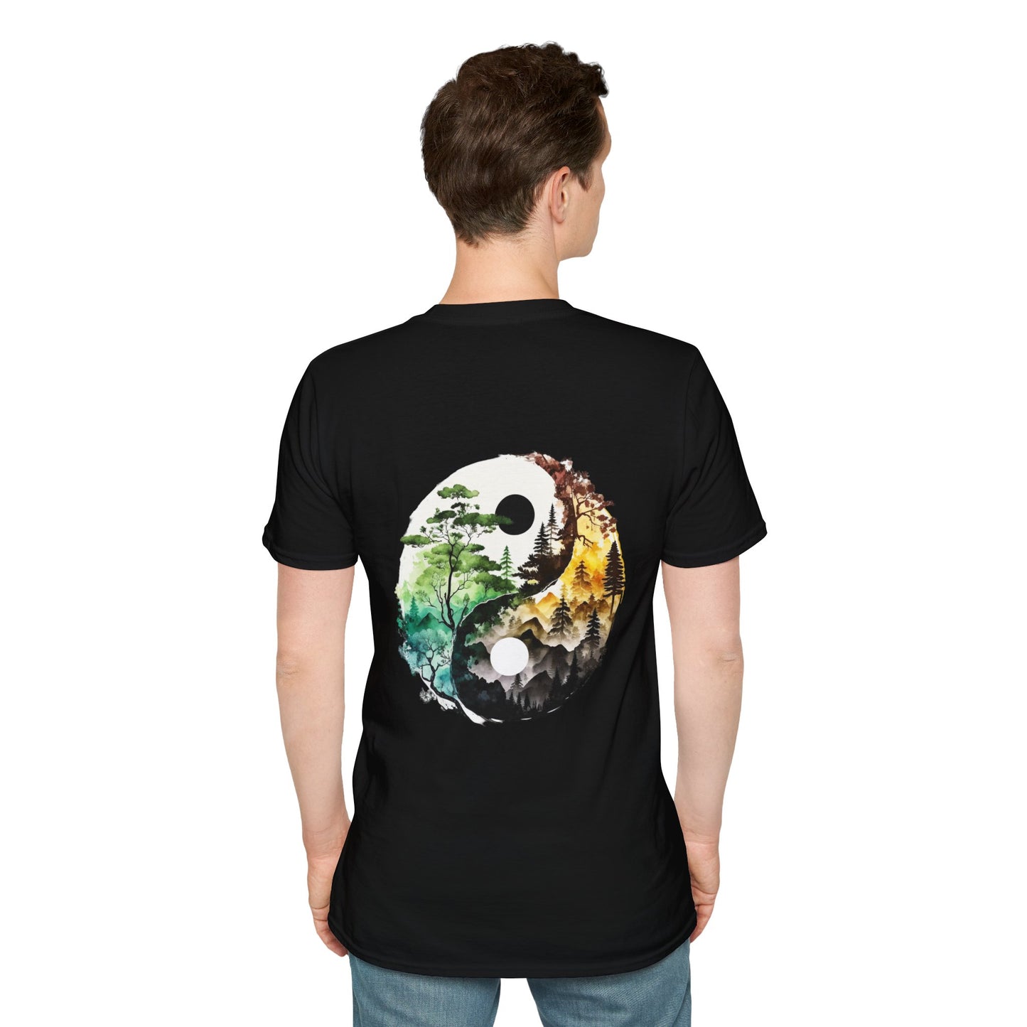 Yin Yang Design 1 Unisex Softstyle T-Shirt