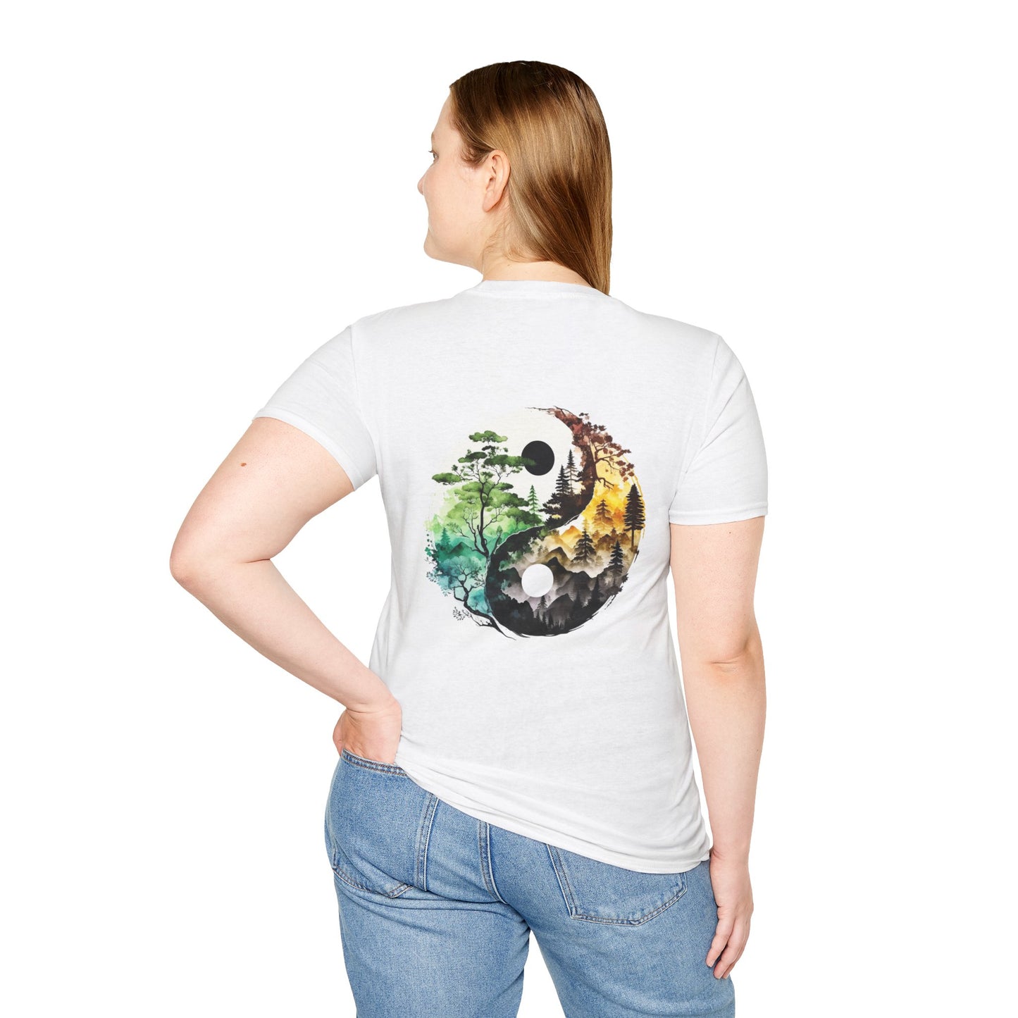 Yin Yang Design 1 Unisex Softstyle T-Shirt
