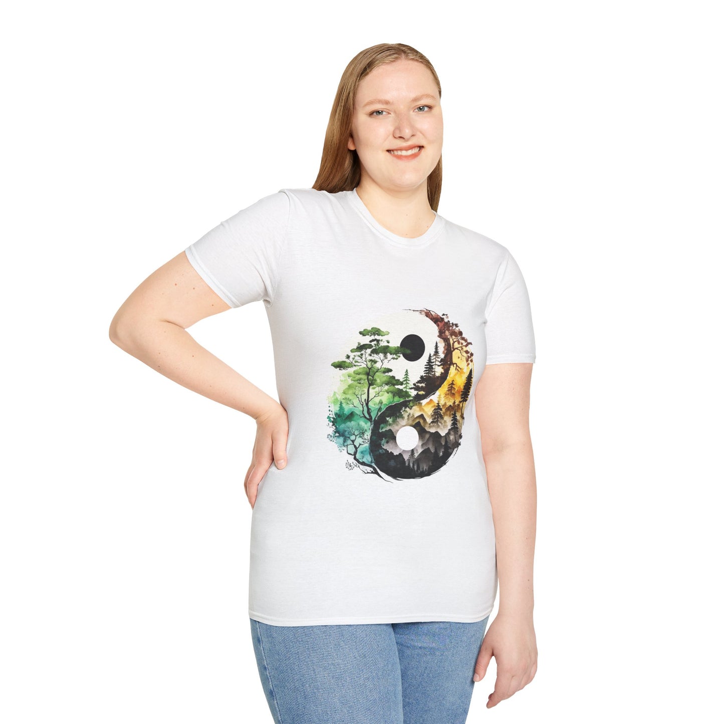 Yin Yang Design 1 Unisex Softstyle T-Shirt