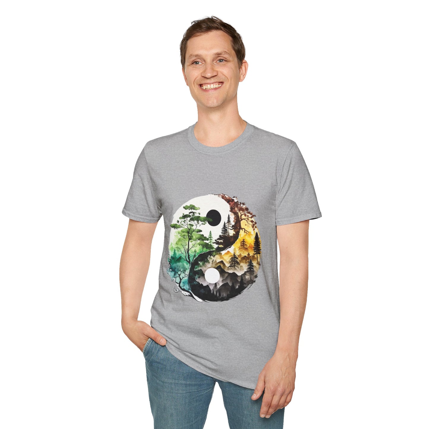 Yin Yang Design 1 Unisex Softstyle T-Shirt