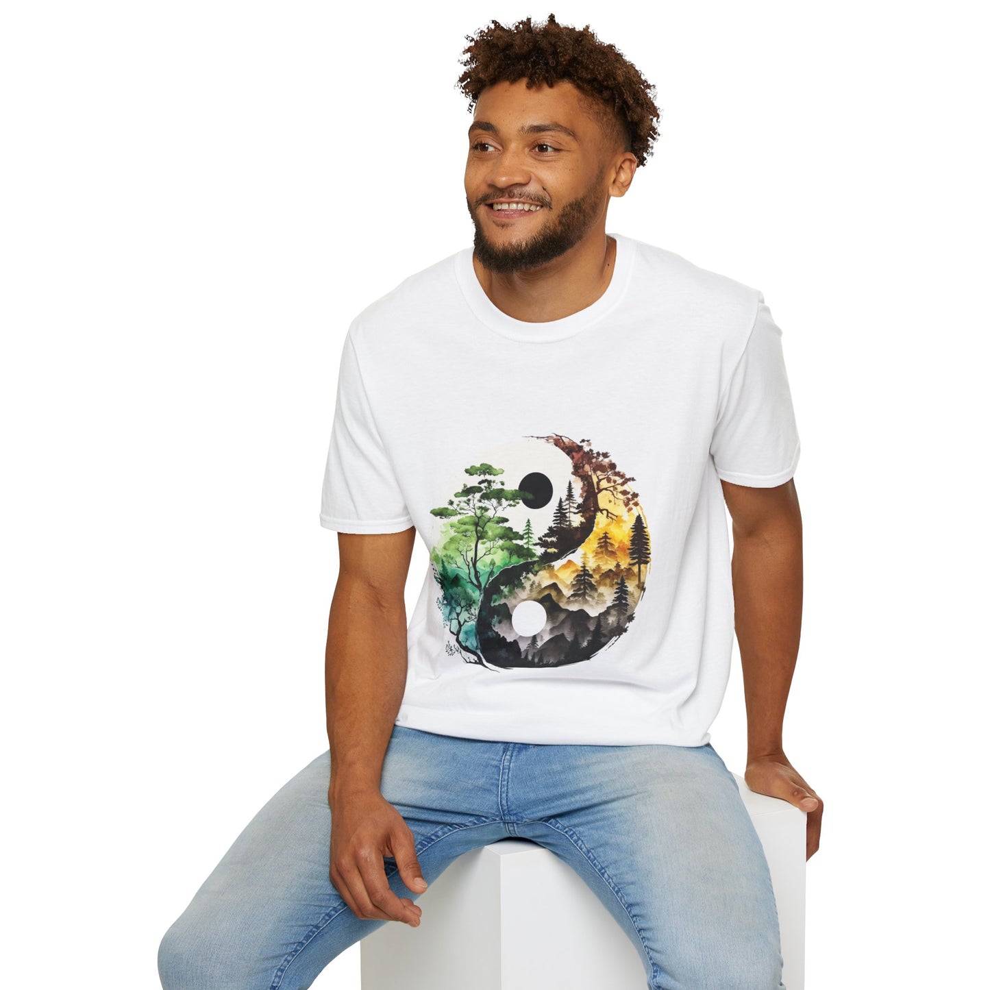 Yin Yang Design 1 Unisex Softstyle T-Shirt
