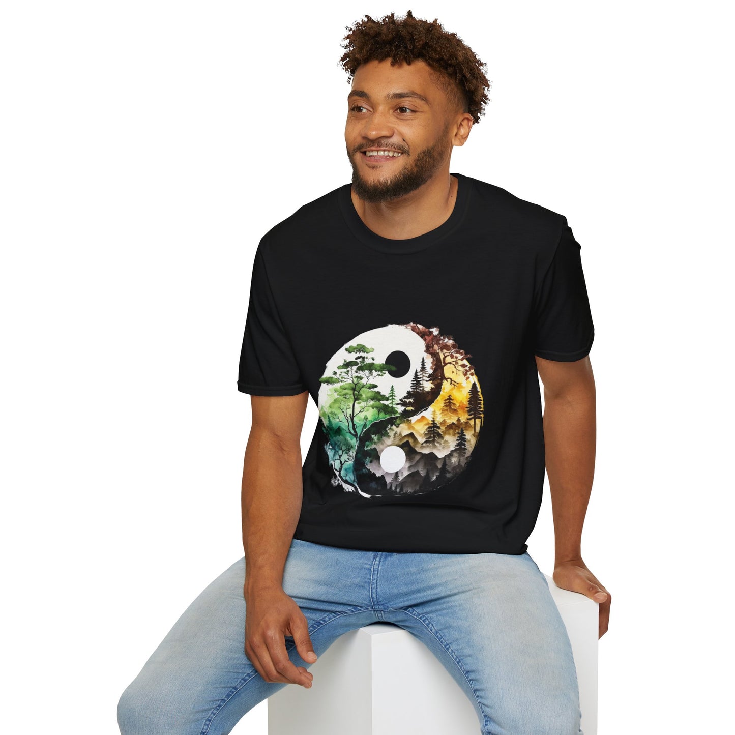 Yin Yang Design 1 Unisex Softstyle T-Shirt