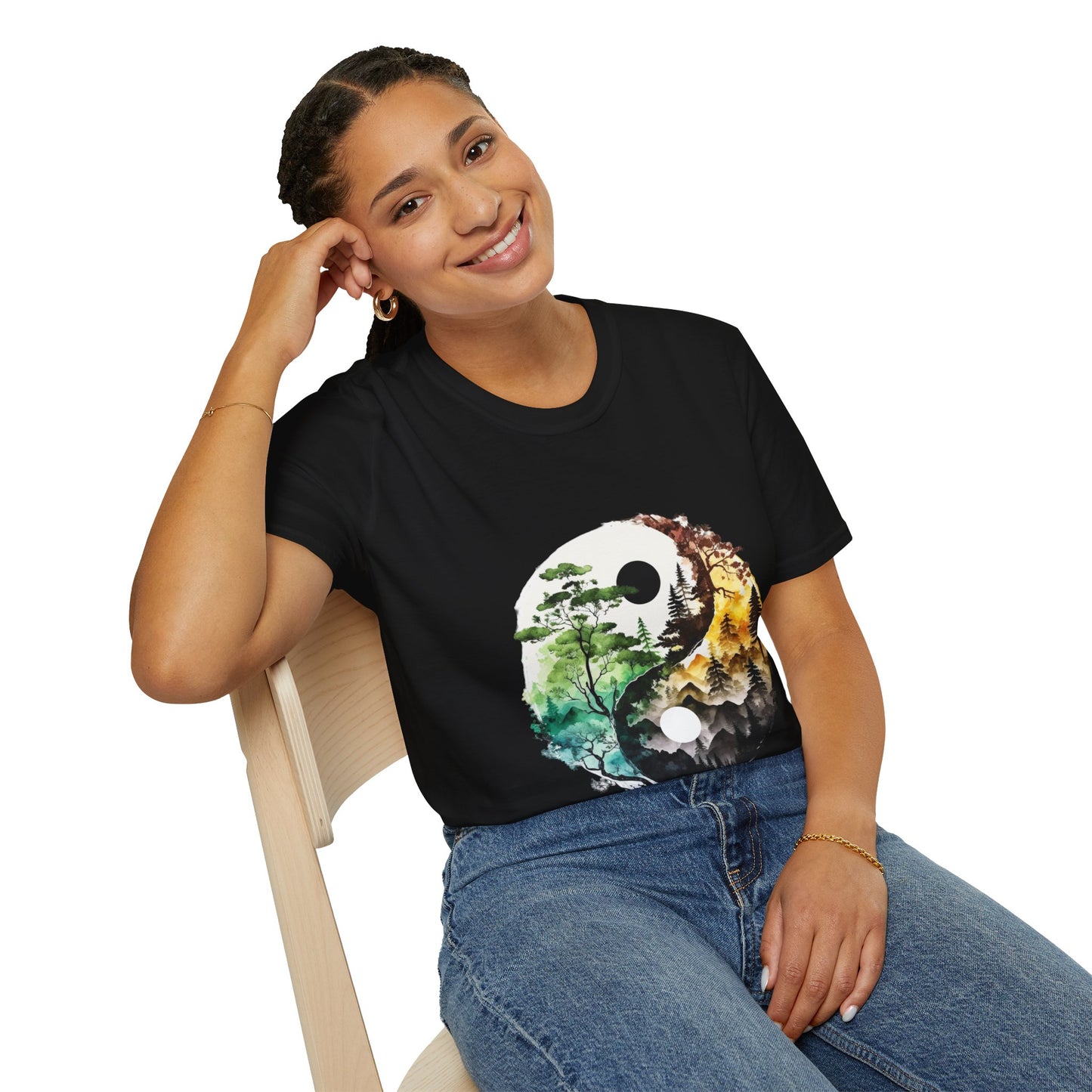 Yin Yang Design 1 Unisex Softstyle T-Shirt