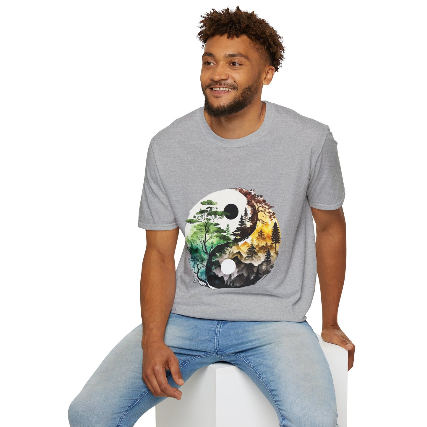 Yin Yang Design 1 Unisex Softstyle T-Shirt