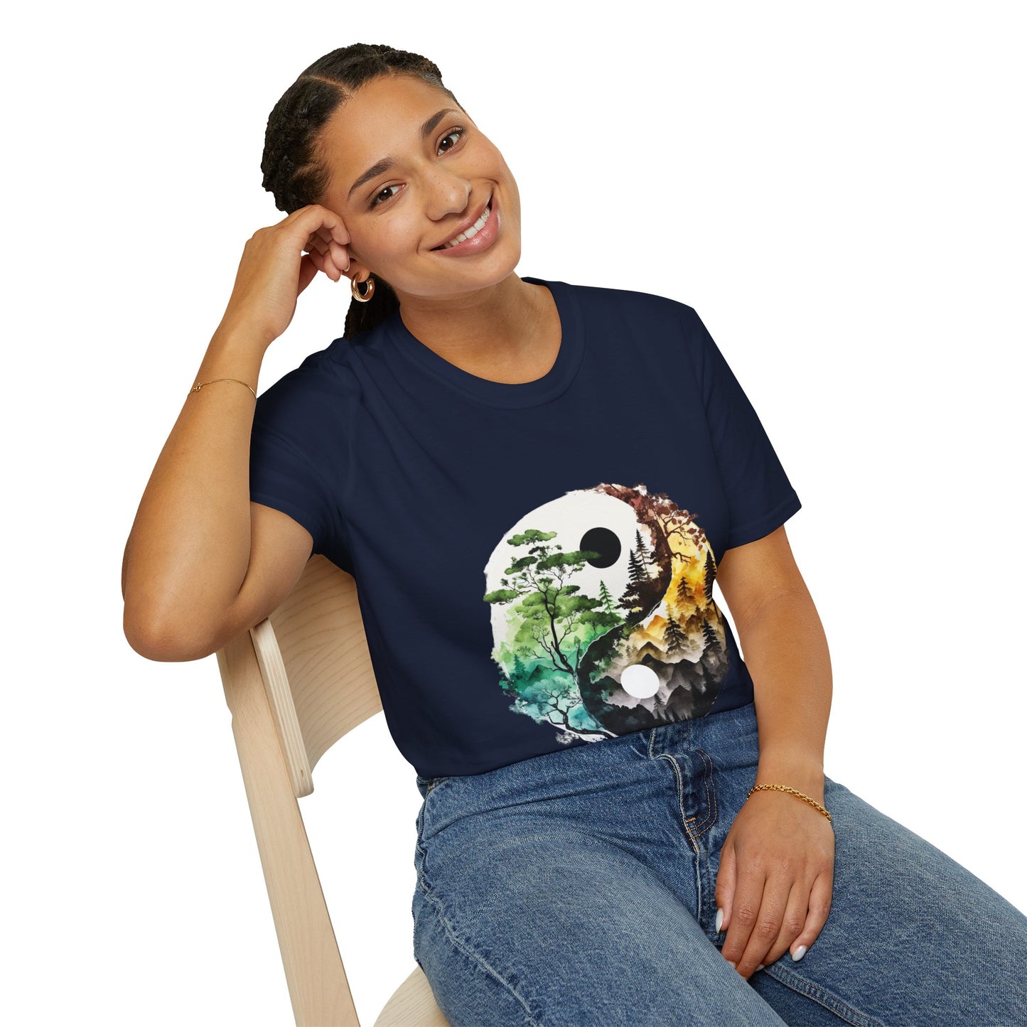 Yin Yang Design 1 Unisex Softstyle T-Shirt